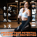 Hiball Lymphedema Medical Compression Arm Sleeve with Gauntlet, 20-30 mmHg Graduated Compression Full Arm Support for Women Men, Long Pressure Arm Hand Brace for Arthritis, Bursitis, Edema, Nerve Pain