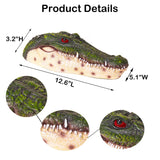 Benhurb Pond Floating Alligator Head Decoy, Pools Float Fake Gator Head Duck Detterent Crocodile Head Decoy for Koi Garden Yard Decoration Swimming Pool Animal Protector