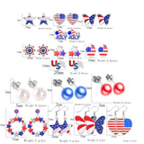30 Pieces 4th of July Earring Stud Patriotic Earrings Set for Women Enamel Heart Star Butterfly USA Flag Earring Hypoallergenic Independence Day Earrings Jewelry Accessories(15 pairs Fourth of July)