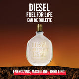 Diesel Fuel For Life, Eau de Toilette for Men, Woody and Ambery Scent With Notes of Anise & Lavender, 1.7 Fl. Oz.