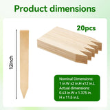 20 Pieces Wooden Garden Stakes 12 Inch Grade and Survey Stakes Wooden Garden and Sign Posts for Plant Support Silt Fence Yard Farm Survey Boundaries Baselines