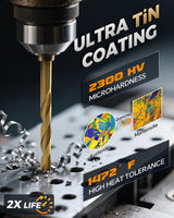 COMOWARE Titanium Impact Drill Bit Set - 30 Pcs Hex Shank HSS, Quick Change Design, 1/16"-1/2"
