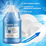 Active Element Dishwasher Rinse Aid - 1 Gallon - Extra Strength – Eliminates Water Spots - Sreak Free Shine - Enhances Drying - Dishwasher Rinse Aid Liquid