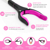 2 Pack 32 inch GrabRunner FDA Registered Reacher Grabber Tool with Strong Magnetic and Swivel Head (New Pink)