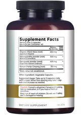 Why Not Natural 4-in-1 Organic Black Maca Root, Ashwagandha, Fenugreek, Panax Ginseng Capsules, Supplement for Men and Women