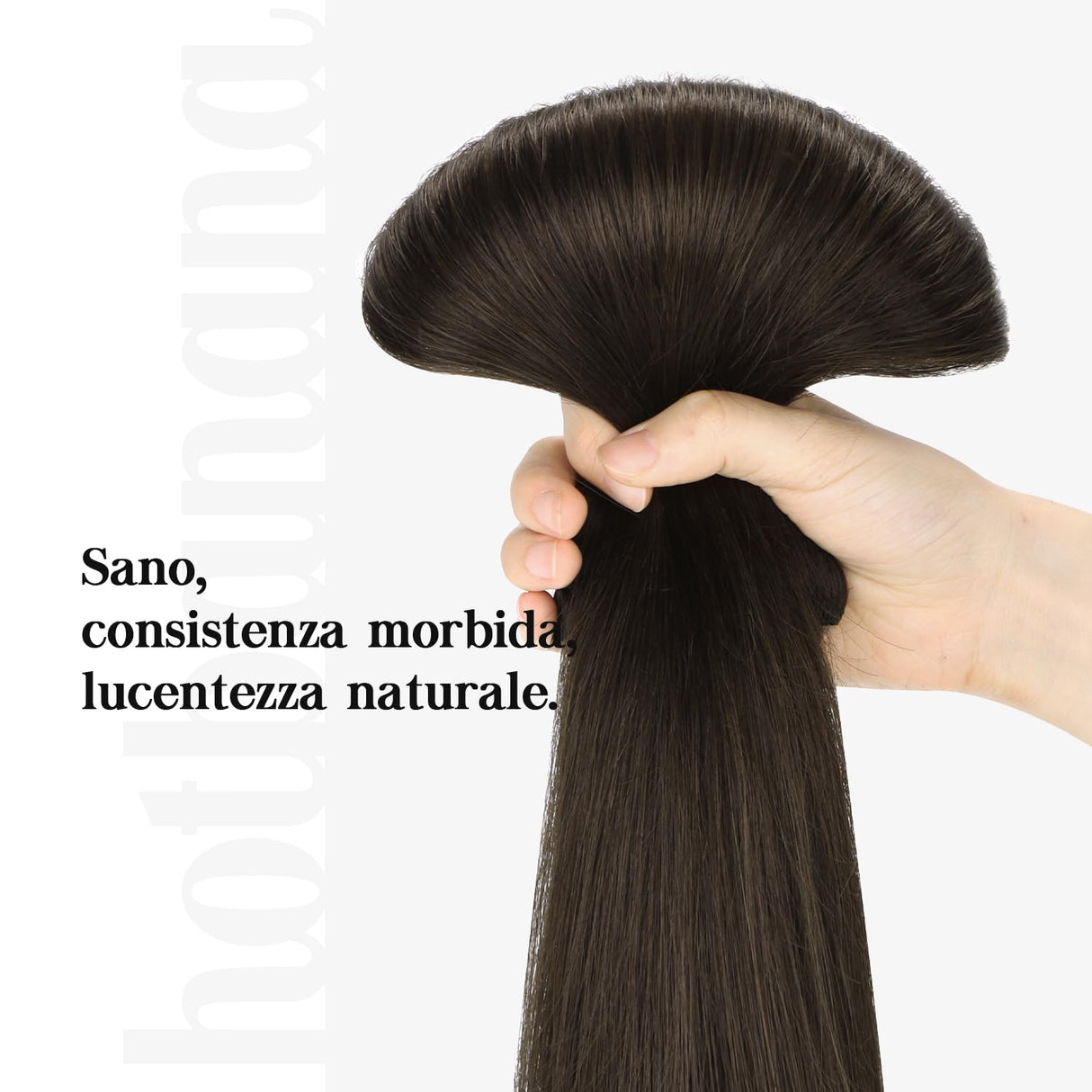 HOTBANANA Human Hair Clip in Hair Extensions, Dark Brown 120g Clip in Hair Extensions Real Human Hair Straight Remy Hair Clip in Hair Extensions 22 Inch 7pcs