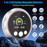 5-in-1 Carbon Monoxide Detectors &Smoke &Natural Gas Leak Detector, Portable Carbon Monoxide Detectors Plug in & Battery Backup - Hotel and Travel Safety