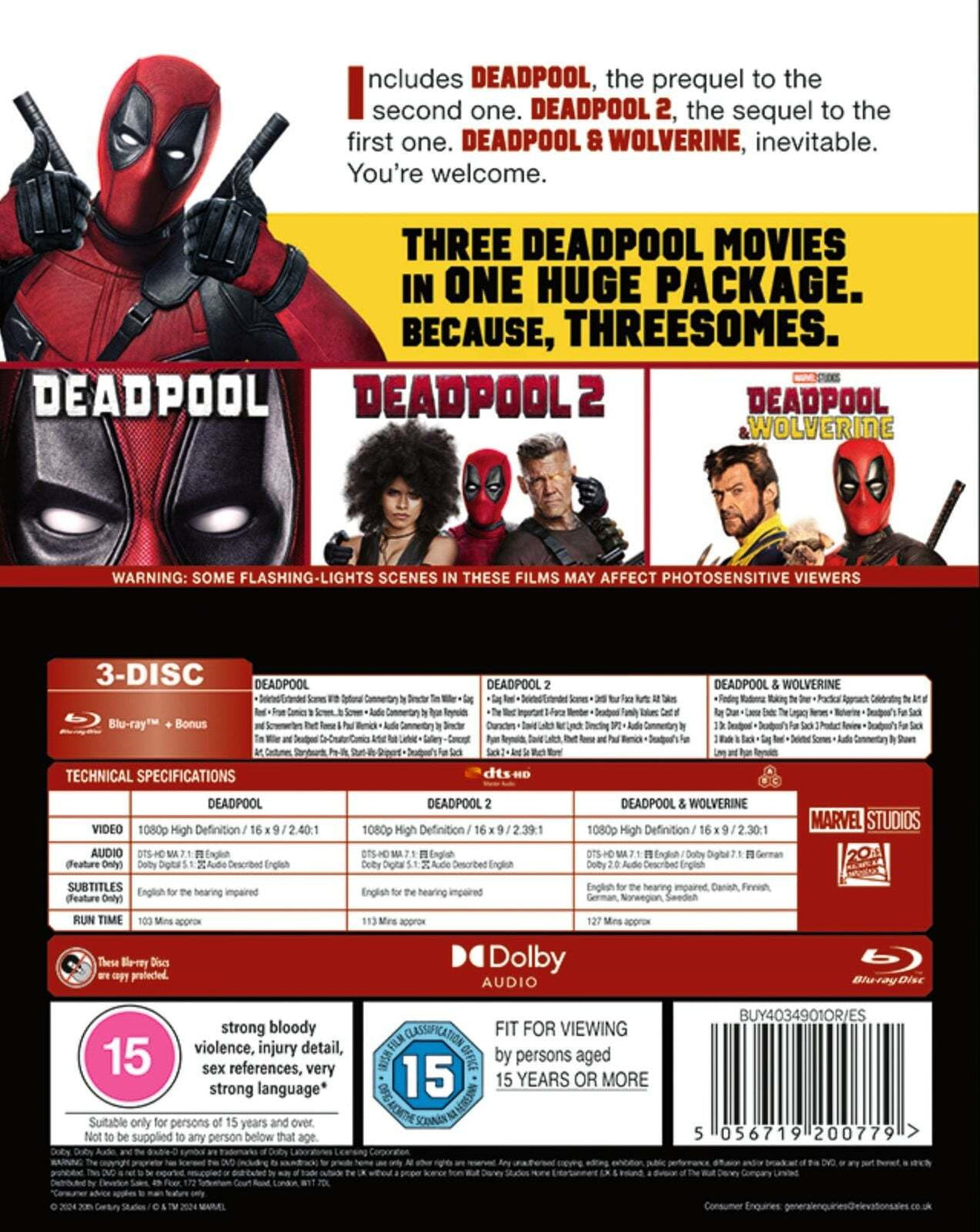 Deadpool: 3-Movie Collection [Blu-ray] [Region Free]