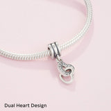 PANDORA Interlocking Hearts Dangle Charm - Compatible Moments - Stunning Women's Jewelry - Gift for Her - Made with Sterling Silver & Cubic Zirconia - With Gift Box