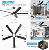Black Gold Modern Ceiling Fans with Quiet Reversible DC Motor, Smart Ceiling Fan with Remote/App/Alexa Control, Damp-Rated Fan for Indoor Exterior Patios Porch Gazebo