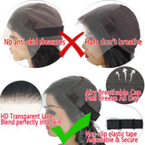 CRCCRC 30 Inch 13x6 Lace Front Wigs Human Hair Pre Plucked 200 Density Straight Glueless Wig HD Transparent Human Hair Lace Front Wigs with Baby Hair Lace Front Wigs for Black Women