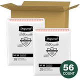 Depend Silhouette Adult Incontinence & Postpartum Bladder Leak Underwear for Women, Maximum Absorbency, Medium, Pink, 56 Count (2 Packs of 28), Packaging May Vary