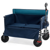 Portal 3-in-1 500lbs Utility Wagon Turn to Bench Seat,Wagon with Love-Seat for 2 Adults,Foldable Beach Wagon Chair with Adjustable Handle &Wheels Brake, Suitable for Groceries, Beach, Sports, Camping