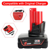 waitley 2 Pack 12V 6A Replacement Battery Compatible with Milwaukee 12V Power Tools (Not Made in Milwaukee)
