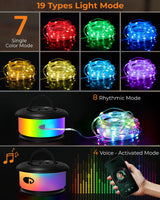Bylitodt Camping String Lights, Retractable 32.8ft RGB Flash Lamp, Rechargeable Fairy LED Rope Lights Outdoor Waterproof, Portable Hanging Lantern for Outside Tent Patio Awning Garden RV Essentials