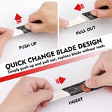 WORKPRO 2-in-1 Folding Knife/Utility Knife - Gifts for Dad, Quick-Change Box Cutter with Belt Clip and Liner Lock, Extra 10 SK5 Blades Included