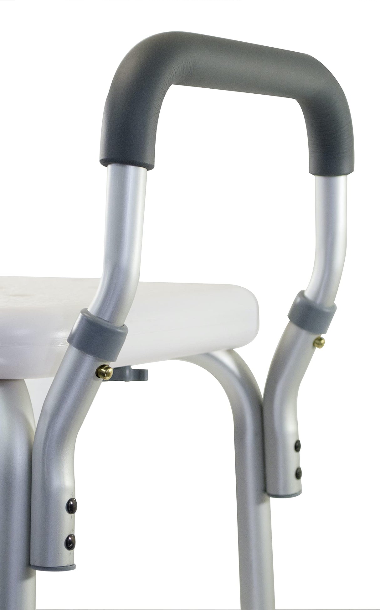 Essential Medical Supply Height Adjustable Shower and Bath Bench with Padded Arms, Contoured Back and Textured Shower Chair Seat - Perfect for The Bath and Shower