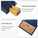LIHOMR Gift Bags 8.25" x5.9 x3.15 100Pcs Paper Bags with Handles,kraft paper Bags for Small Business Christmas Bags, Wedding, Party Favor, Shopping, Lunch, Halloween Trick-or-Treat(Navy blue)