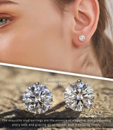"STUNNING FLAME" 18K Gold Plated Silver Brilliant Cut Simulated Diamond Cubic Zirconia Stud Earrings(yellow-gold-plated-silver, 0.9)