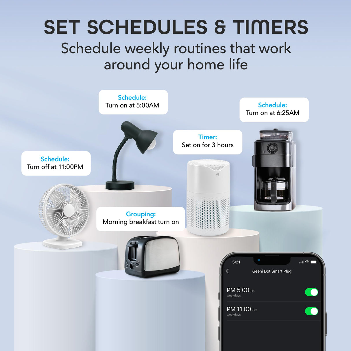 Geeni Dot Smart Plug with 2.4GHz WiFi Connectivity – 2-Pack Compact, Fire-Resistant Smart Outlet Plugs with Schedule & Timer – No Hub Needed, Supports Alexa & Google
