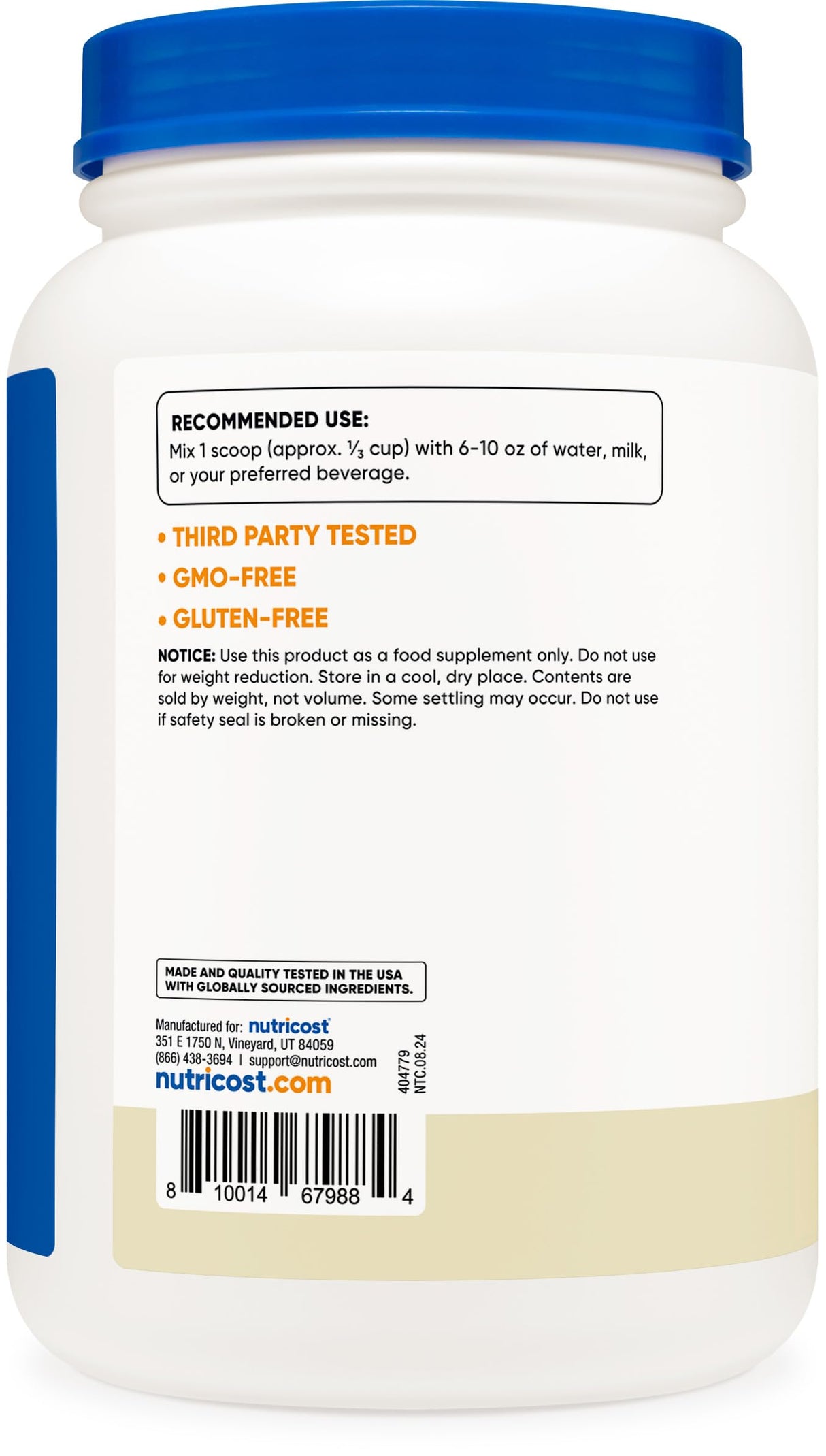 Nutricost Whey Protein Concentrate (Vanilla) 2LBS