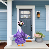 OBUSATT Old Lady Porch Goose Outfits 23 in Bathrobe Lawn Goose Costume Set Purple