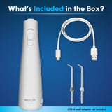 Waterpik Cordless Pulse Rechargeable Portable Water Flosser for Teeth, Gums, Braces Care and Travel with 2 Flossing Tips, Waterproof, ADA Accepted, WF-20 White, Packaging May Vary