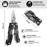 14-In-1 Multitool with Safety Locking, Professional Stainless Steel Multitool Pliers Pocket Knife, Bottle Opener, Screwdriver with Nylon Sheath ，Apply to Survival,Camping, Hunting and Hiking 2 Pcs