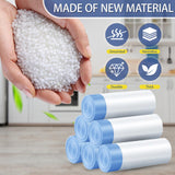 T.FORING 15 Gallon Trash Bags with Drawstring - 120 Count Heavy Duty 1.25 Mil Garbage Bags 56 Liter Tall Kitchen Bin Liners Unscented White for Home Yard Lawn