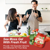 (8 OZ) Natural Sea Moss Gel Raw Strawberry Flavor Irish Seamoss Gel Vegan Women Men 102 Vitamins and Minerals Wild Harvested Non-GMO Immune Defense Booster Lung Thyroid Digestive Support