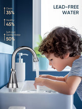 Cobbe Bathroom Faucets for Sink 3 Hole, 4 Inch with Pop Up Drain and 2 Supply Hoses, 2 Handle Centerset Bathroom Faucet for Sink Vanity, Chrome, 2 Pack