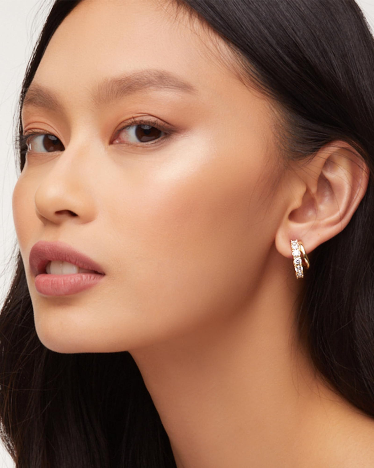 Kendra Scott Livy 14k Gold-Plated Huggie Earrings in White Crystal