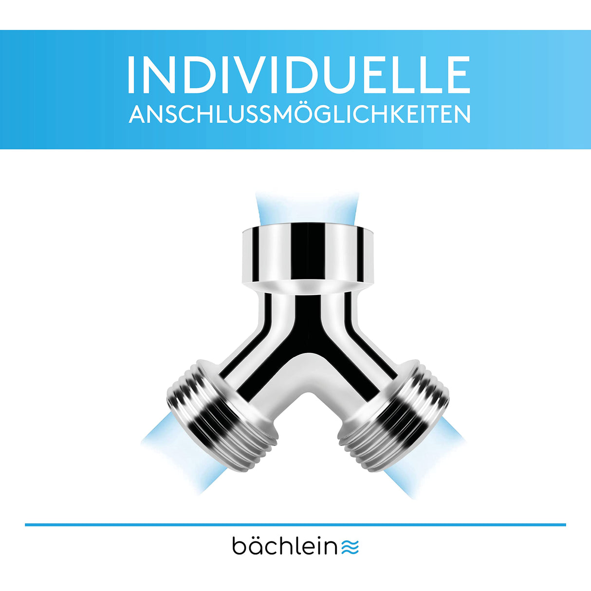 Bächlein garden hose splitter (2 way hose splitter chrome)