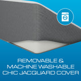 Kolbs Bed Wedge Pillow for Sleep Apnea, Sleeping Comfort, Relaxing, Acid Reflux, Heartburn and Back Pain Relief. Cushion for Sitting Up in Bed. Memory Foam Top, Chic Jacquard Washable Cover.