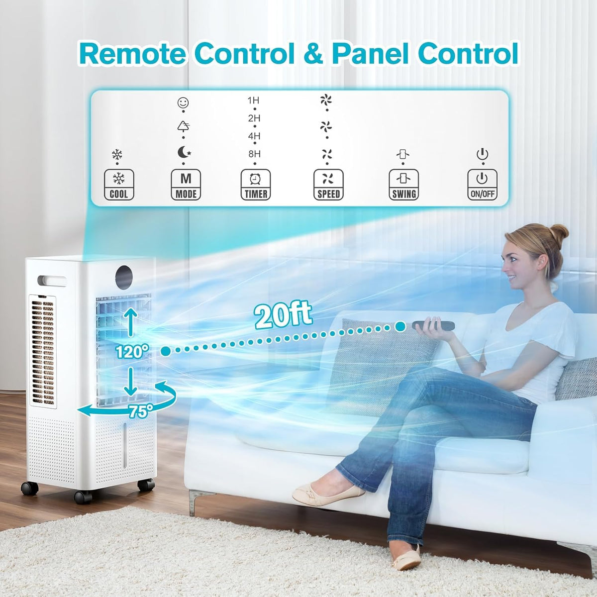 Timer For Ac Unit Windowless Portable Air Conditioner, 12H Timer & 2-Gal Tank, 3-IN-1 Po ...