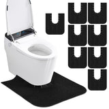 Yudlto 8 Pack Toilet Mats U Shaped Washable, Absorbent Toilet Floor Protector from Urine, Non Slip Bathroom Rugs for Around Toilet Base, Waterproof Washable Mats for Bathroom Floor