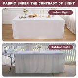 HolidayIdeas Fitted White Tableclothes - 72 x 30 Inch - 2 Pack Rectangle Table Covers for 6 Foot Tables, Polyester Fabric Tablecloths for Christmas, Parties, Wedding, Trade Show