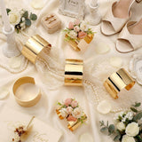 Liliaafar Gold 10 Pcs Corsage Wristlet Bracelet Bands for Women Cuff Bangle Bracelet Wrist Corsage DIY Wedding Wristband Wide Open Adjustable Accessory for Wedding Bridal Party Prom (Cuff)