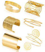 COLOYAN 6Pcs Gold Upper Arm Cuff Bangle Bracelet Set For Women