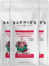 Barnie's Santa's White Christmas Ground Coffee with Coconut, Caramel, and Warm Vanilla Flavors, Medium Roasted Arabica Coffee Beans, 12 oz Bag (Pack of 3)