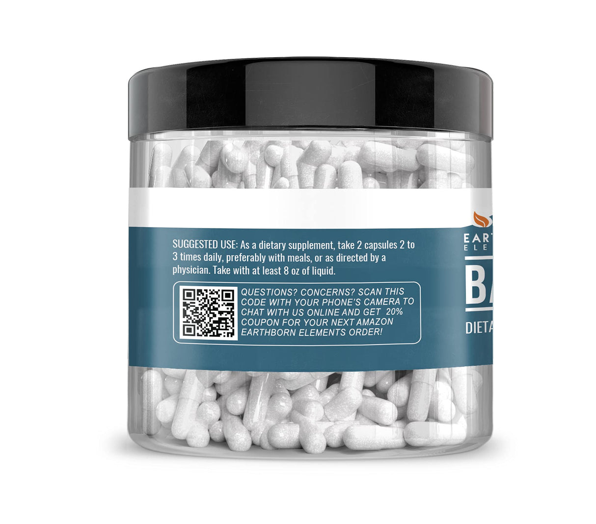 Earthborn Elements Baking Soda Capsules, 200 Capsules, Sodium Bicarbonate