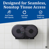 SJMR4090TBK - San Jamar Oceans Twin 9amp;quot; JBT Toilet Tissue Dispenser