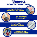 BRINKS Door Security Bar - Adjustable Brinks Door Security Bar for Travel, School, Dorm and Home - Door Jammer for Hinged Doors and Sliding Door Security – Black