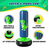 QPAU Punching Bag for Kids 3-6, Inflatable Dinosaur Toy, 48 in, Green