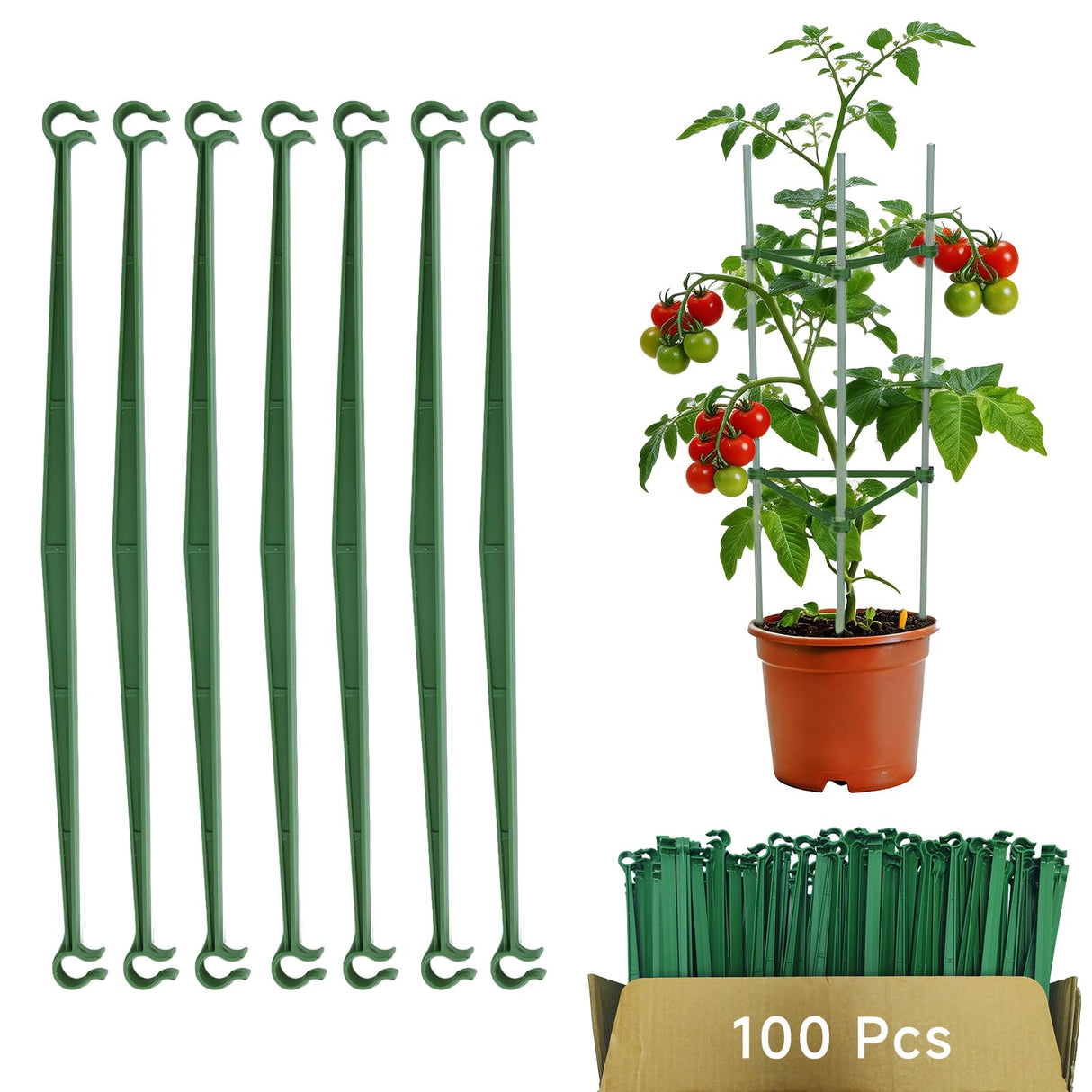 100pcs Garden Stakes Arms for Tomato Cage, 11mm, No Stake