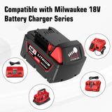 4 Pack 8.0Ah Extended Runtime Lithium-Ion Battery Replacement for Milwaukee 18V Battery 48-11-1862 48-11-1852 48-11-1880 48-11-1882 Compatible with Milwaukee 18 Volt Batteries Cordless Tools(Red）