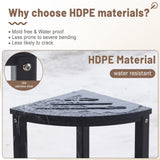 ONSGLM Shower Stool - Corner Bench Seat with HDPE Waterproof Shaving Legs, Baffle Storage Shelf, Indoor/Outdoor Use, Black