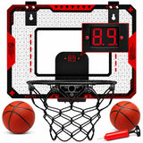 Indoor Basketball Hoop with Electronic Scoreboard & Balls for Kids Age 5-12
