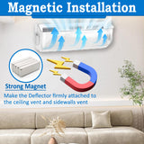 Binazon Heating & Air Vent Deflector for Vents, Sidewall, Ceiling, Floor Registers - Adjust Between 9"-14", Magnetic Vent Covers for Air Conditioning, Heat, AC, Floor, Under Furniture (3 Pack Clear)