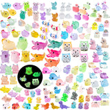U-Zimikee 150 Pcs Luminous Mini Resin Animals Miniature Animals Figurines Tiny Little Animals Glow in Dark Small Animal Figures to Hide Mini Animals Micro Landscape Ornaments Fairy Garden Accessories